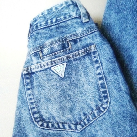 Guess Denim - Rare Vintage Guess High Rise Mom Jean Acid Wash